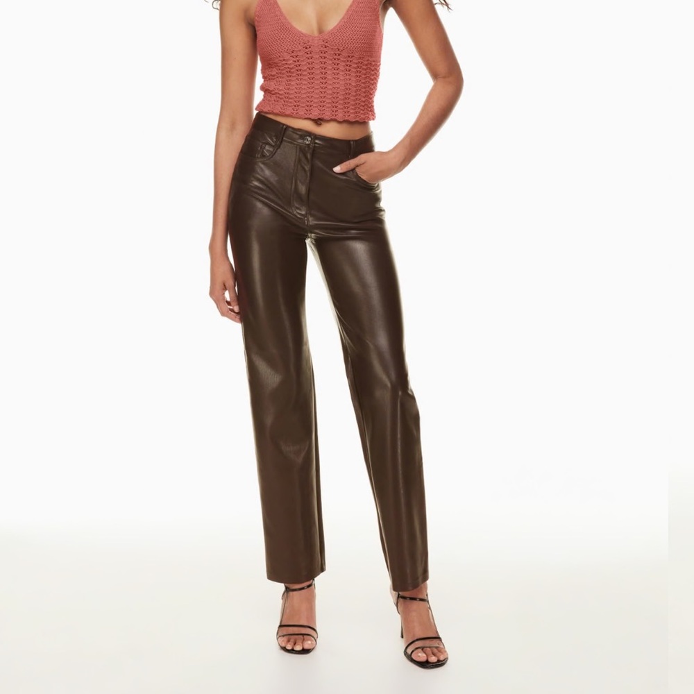 Aritzia Brown Leather Pants
